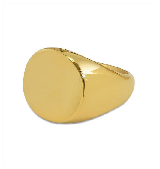 Mens Cremation Ring Gold Steel Keepsake Size - 10